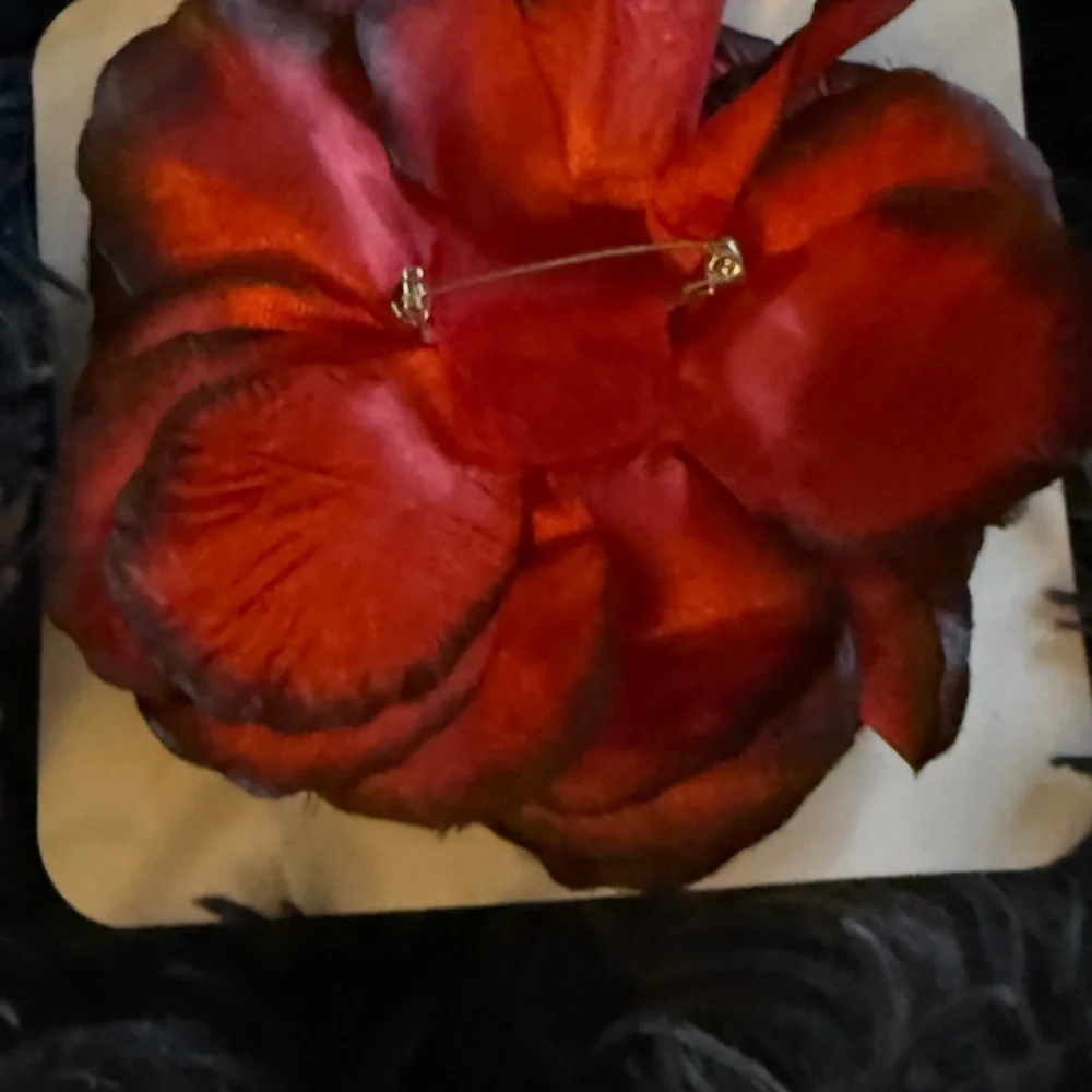 Elegant Red Floral Pin NWT